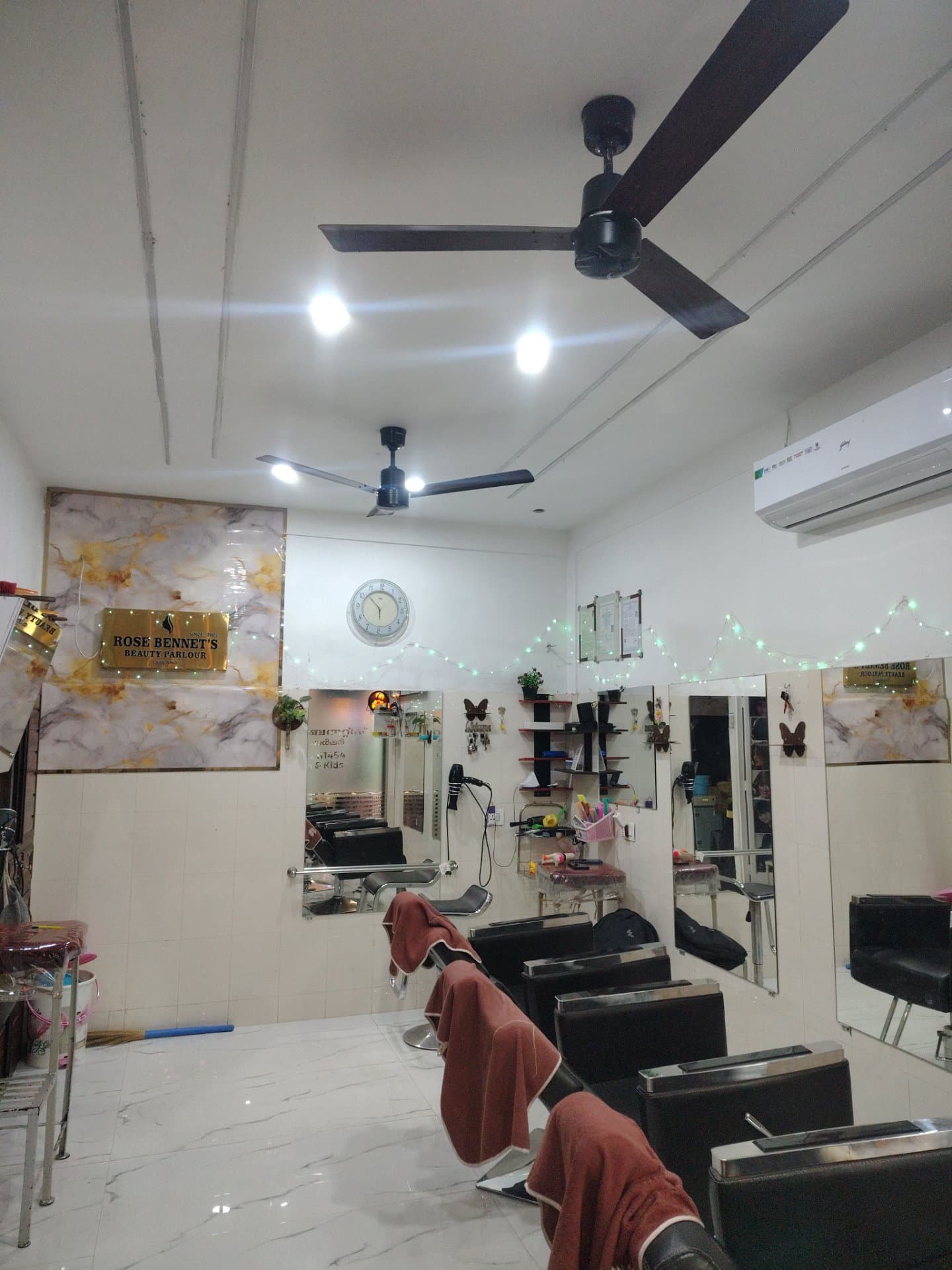 Rose Bennet Beauty Parlour interior and styling stations